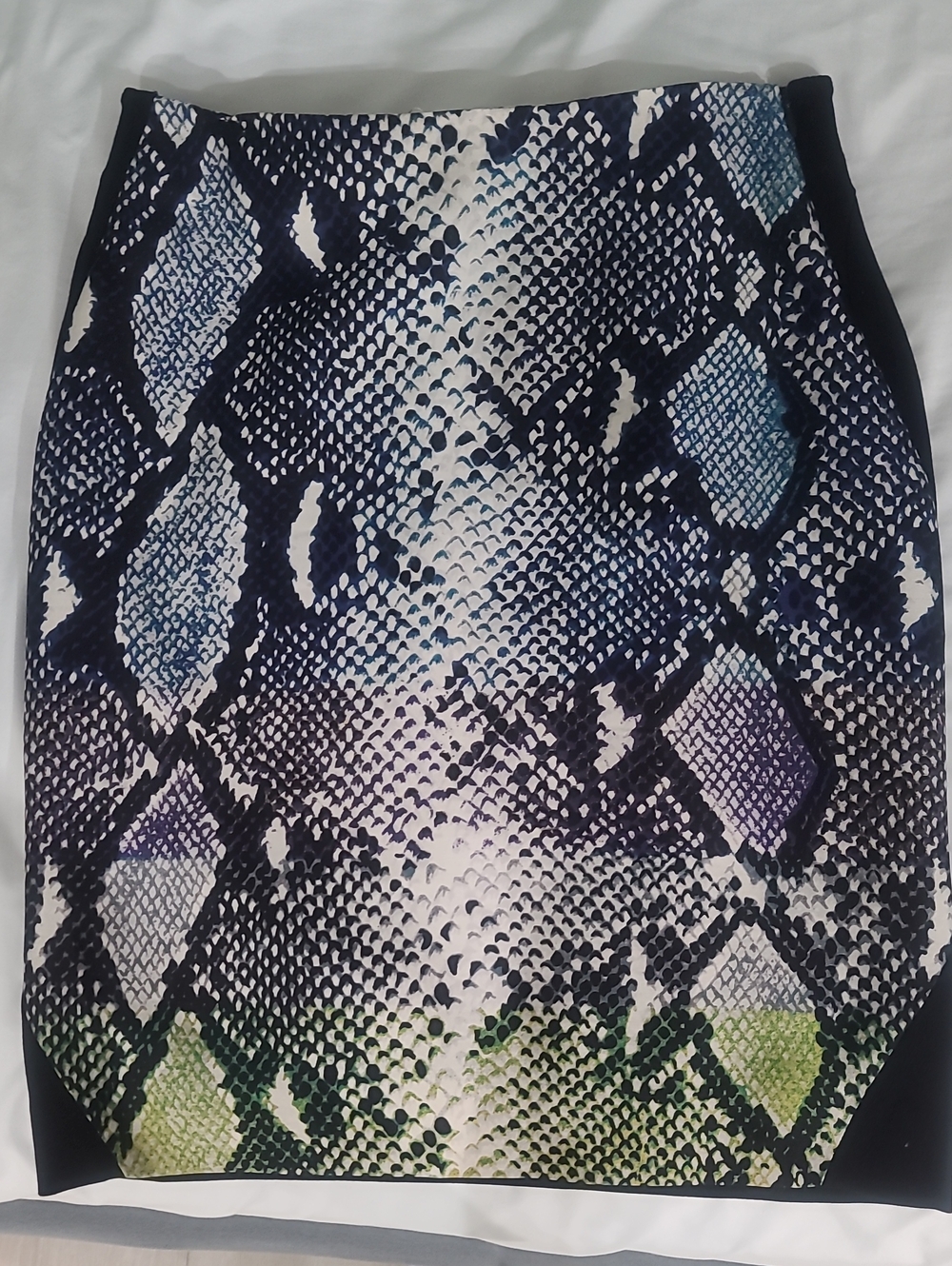 Diane Von Furstenberg Multicolor Snake-Print Pencil Skirt